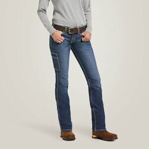 Ariat Rebar Women size 24W Regular Mid Rise Straight Leg Jeans Cotton Dark Wash
